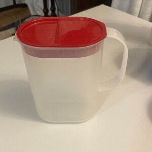 Tupperware Red and White Pitcher